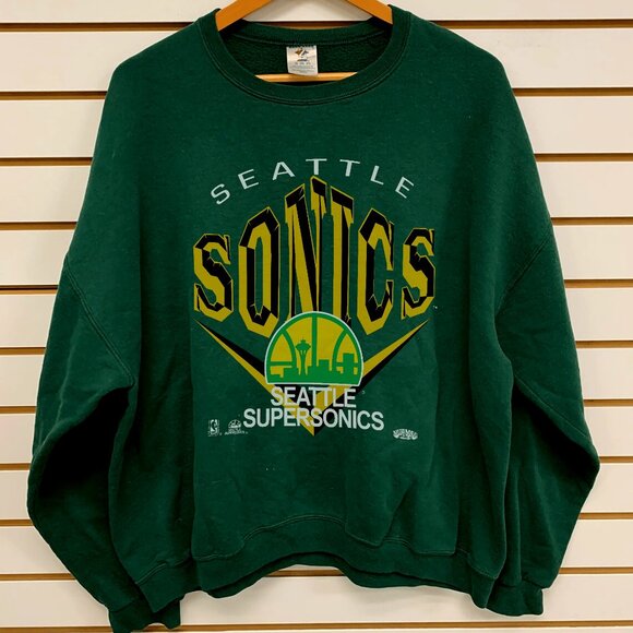 Vintage Seattle Supersonics Logo Basketball Seattle Supersonics NBA Sweatshirt - Picture 1 of 2